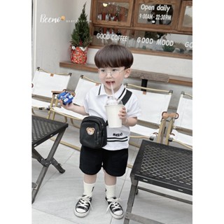 Áo cộc tay cổ polo beemo phối đường kẻ chất liệu cotton co giãn tốt mặc đi - ảnh sản phẩm 2