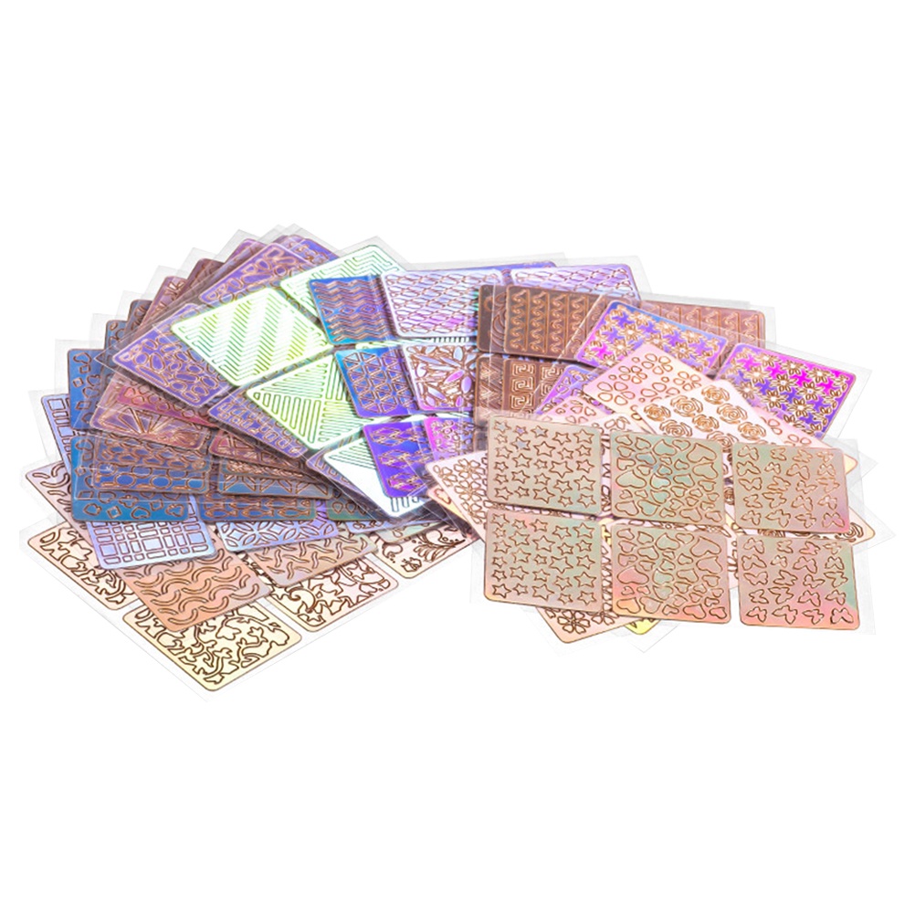 24sheets/set Nail Art Stencils with Various Designs Reusable Nail Art Supplies
