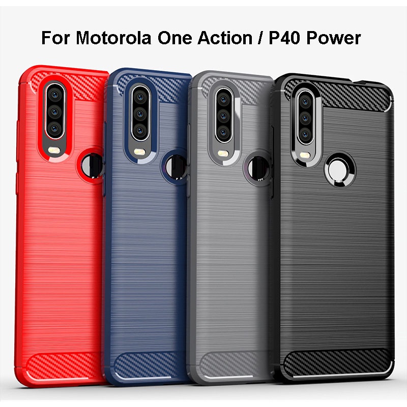Ốp Điện Thoại Sợi Carbon Cho Motorola Moto One Action / Vision / Vision + / Marco / Zoom / Pro / Hyper G7 G8 G9 Play / Plus / Power Lite P50 P40 Power P30 Play