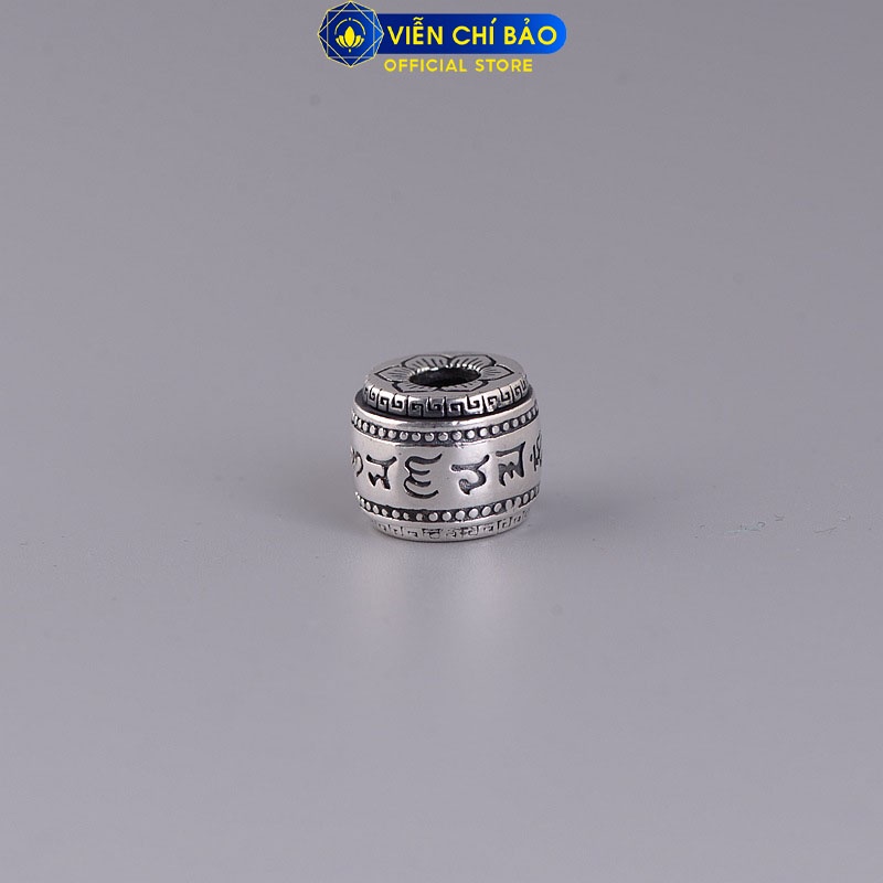 Mặt trụ lục tự trơn chất liệu bạc Thái 925 thời trang phụ kiện trang sức Viễn Chí Bảo M000239