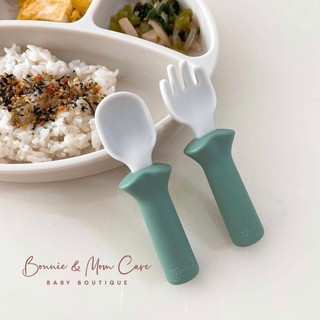 [CHÍNH HÃNG] Set thìa dĩa ăn dặm silicon Bluemama Hàn Quốc