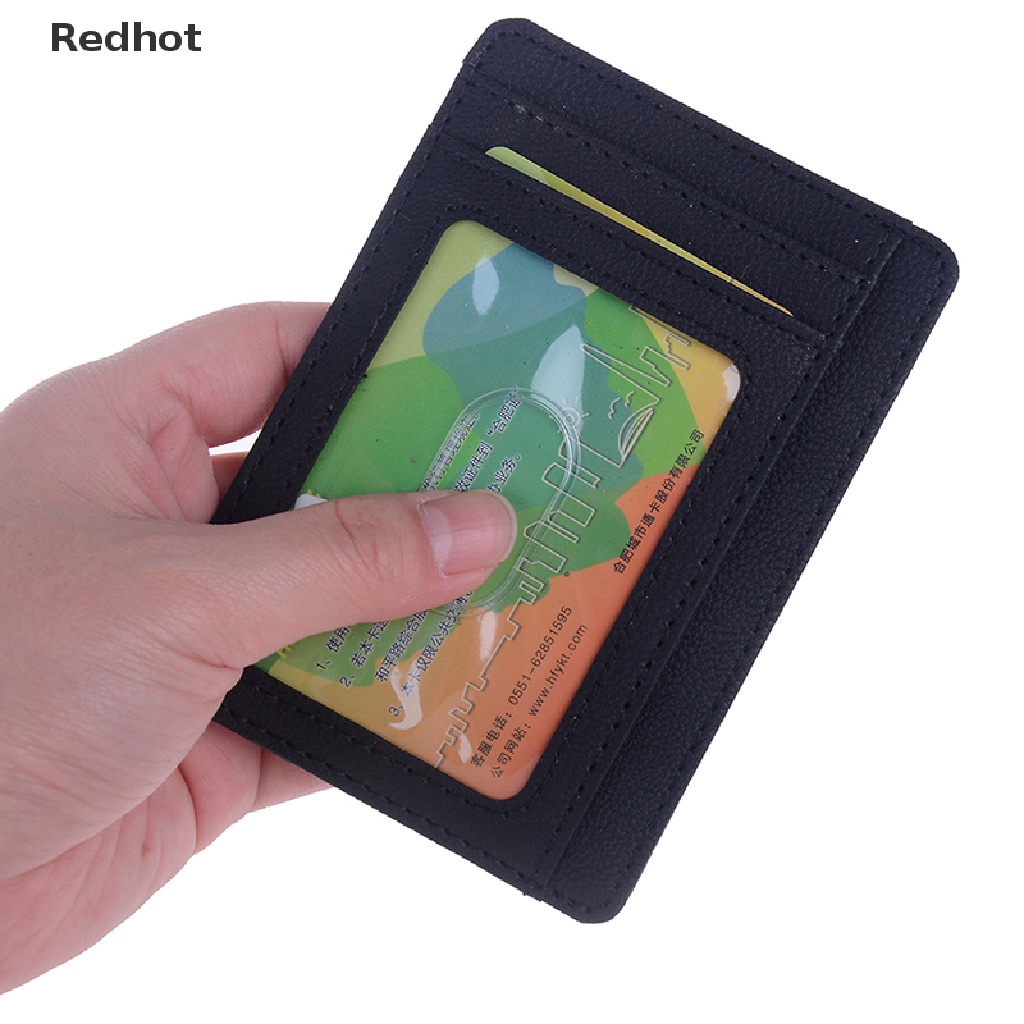&lt; Redhot &gt; Ví Da Đựng Thẻ Tín Dụng / Tiền Xu Có Kẹp Tiện Lợi RFID Dành Cho Nam