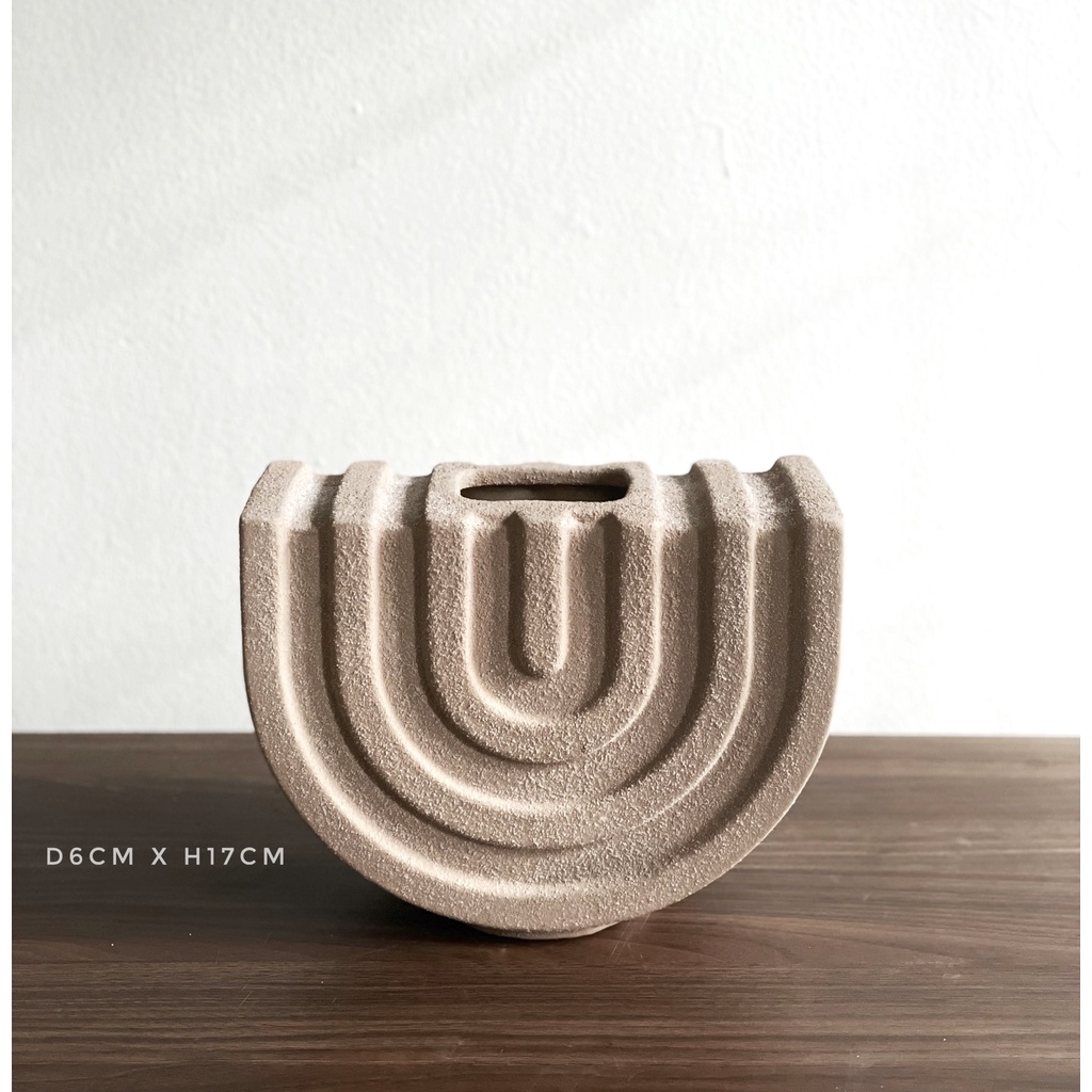 Chậu hoạ tiết bán tròn trang trí nhà cửa không có lỗ thoát nước