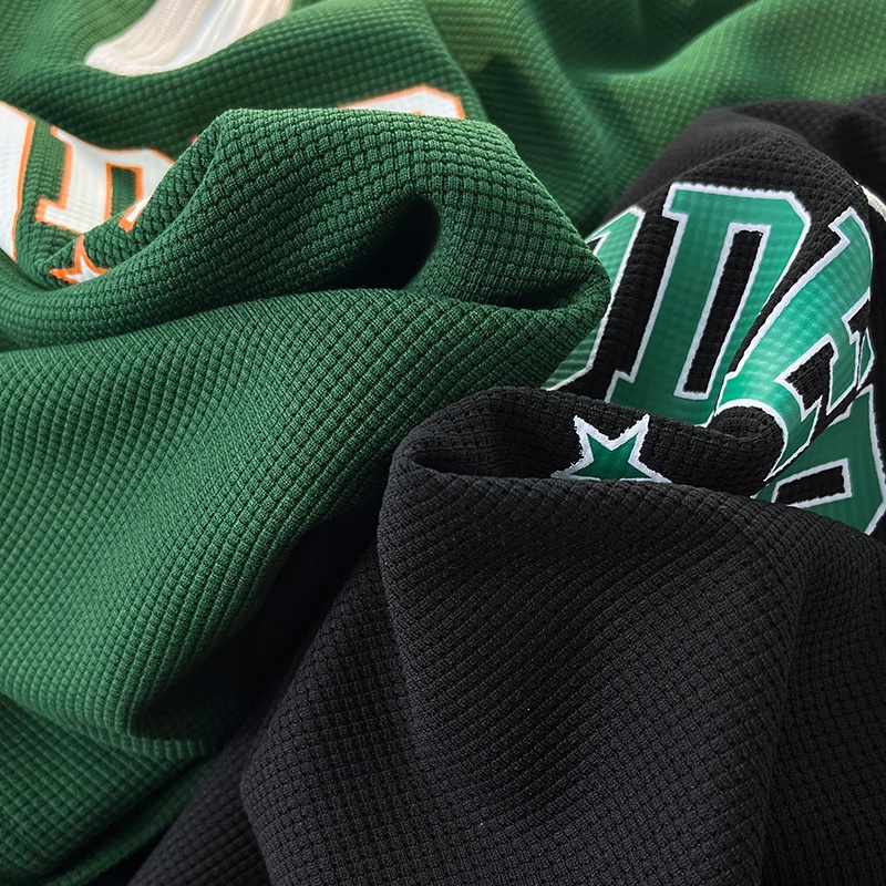 Áo Thun polo Có Khóa Kéo Một Nửa In Hình Bánh Waffle Mỹ Dành Cho Nam Sinh