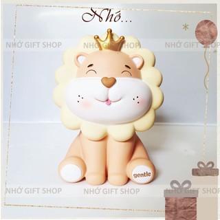 Ống tiết kiệm hình con Sư Tử đội vương miện dễ thương, có lỗ lấy làm quà tặng, trang trí Gift Shop
