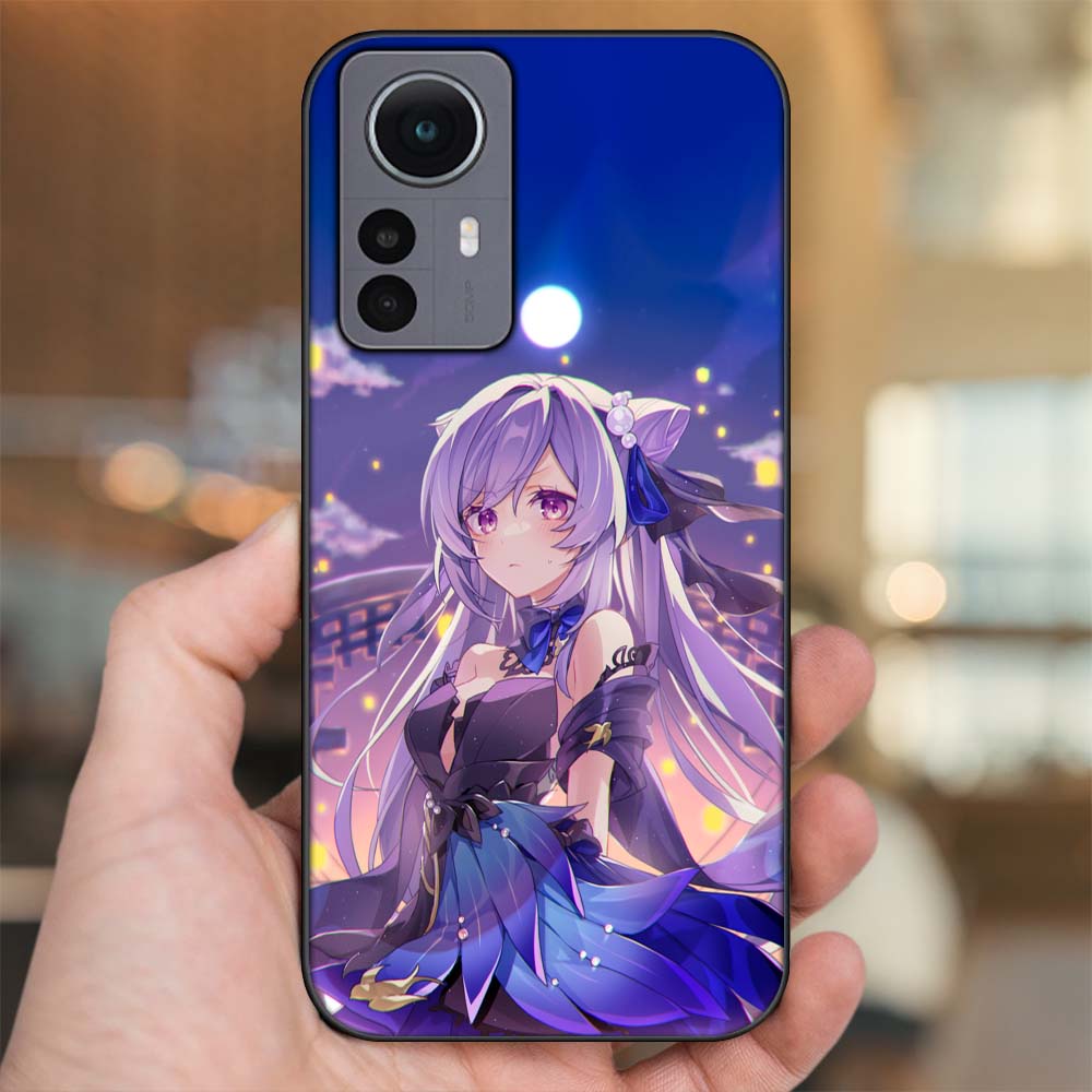 Ốp lưng Xiaomi 12 Pro 5G viền đen in hình Keqing Genshin Impact