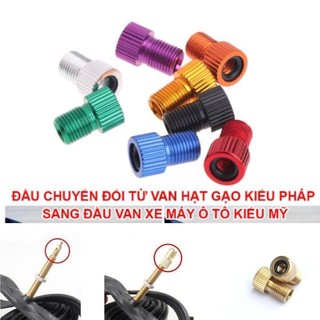 Đầu vòi bơm, đầu chuyển đổi van xe đạp sang van xe máy,van pháp sang van mỹ - giá 1 cái