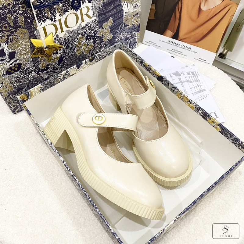 Giày cao gót quai ngang 2 chất da cao cấp 2 loại