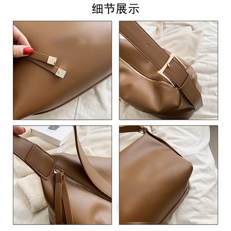 Túi Đeo JASMIN NOIR Chéo Da PU Hình Gối Đính Tua Rua Thời Trang Cho Nữ