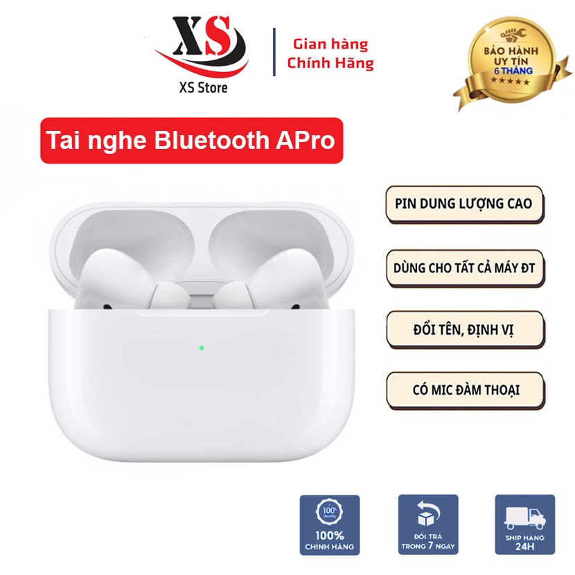 [Mã BMINC50 giảm 50K đơn 99K] Tai nghe Bluetooth XS Store APro, Âm Bass Cực Hay, Chống Ồn, Đổi Tên