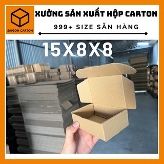 50 Hộp carton COD 15x8x8 nắp gài, nắp cài