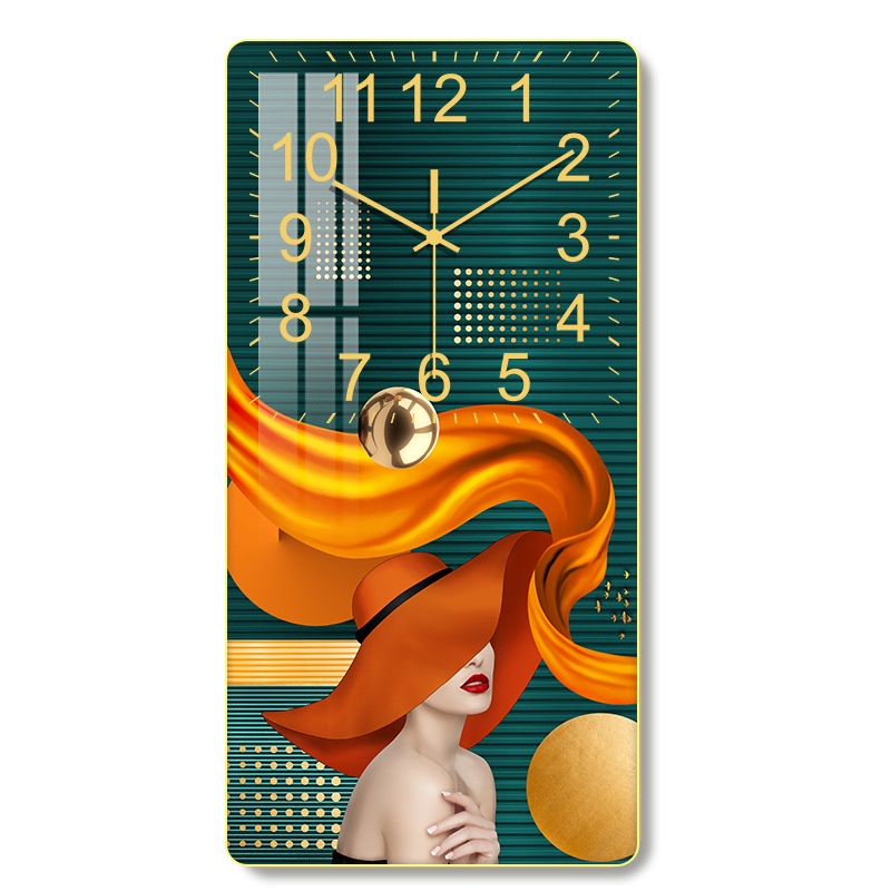 Tranh Đồng Hồ Tráng Gương Đứng Cô Gái 2  Treo Tường/Trang Trí Phòng Khách/ Phòng Làm Việc - Simplehouse
