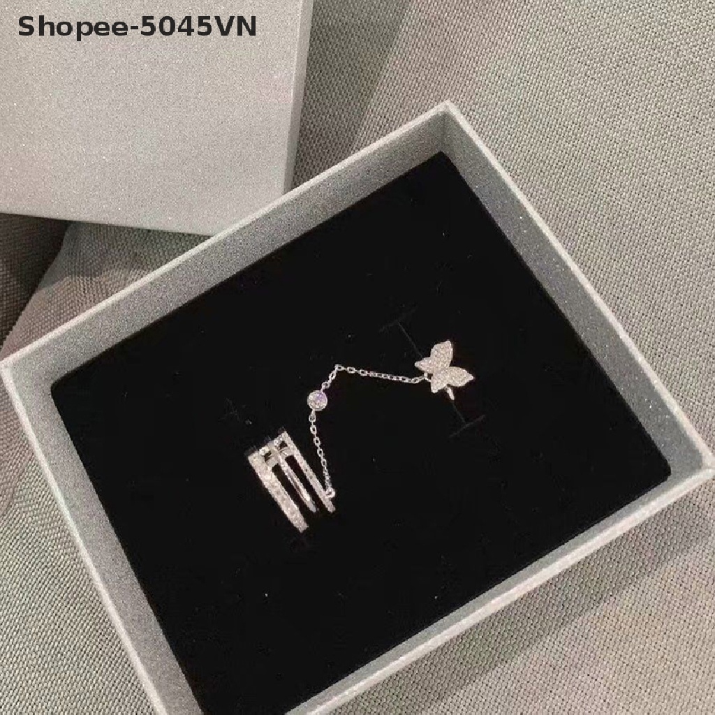 Nhẫn Hình Bướm Nhiều Lớp Đính Đá Zircon Thời Trang Cho Nữ