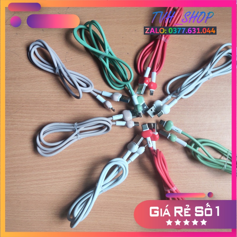 Dây sạc ip dài 1m cáp Silicon mềm cho 6 7 8 plus 11pro 12 13 ...
