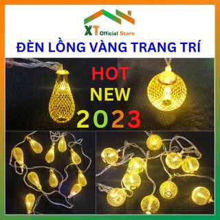 Đèn nháy trang trí đèn lồng nhỏ mini vàng hình cầu tròn, dọ dài
