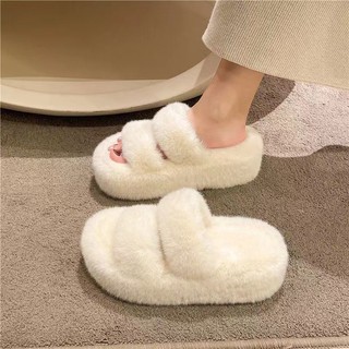 Dép lông dép bông đế dày chống trượt dễ phối