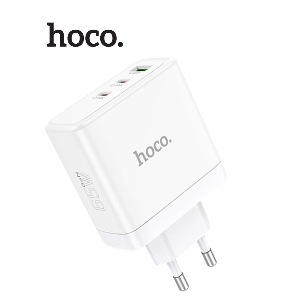 Củ sạc Hoco N30 sạc nhanh 65W chân tròn cổng Type-C / USB công nghệ sạc nhanh GAN , QC3.0 ( Trắng )