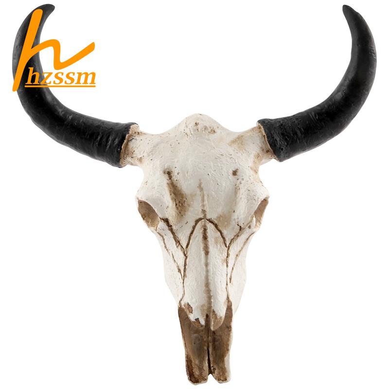 Mô Hình Đầu Lâu Bò Hoang Dã 3D Bằng Nhựa Resin Treo Trang Trí Nhà Cửa Dịp Halloween