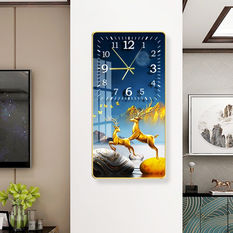 Tranh Đồng Hồ Tráng Gương 5D Hươu Tài Lộc - Simple House, Treo Tường, Trang Trí Nhà Cửa, Decor Phòng Khách, Mừng Tân Gia