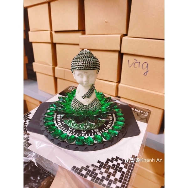 Tượng phật đá pha lê trang trí ô tô