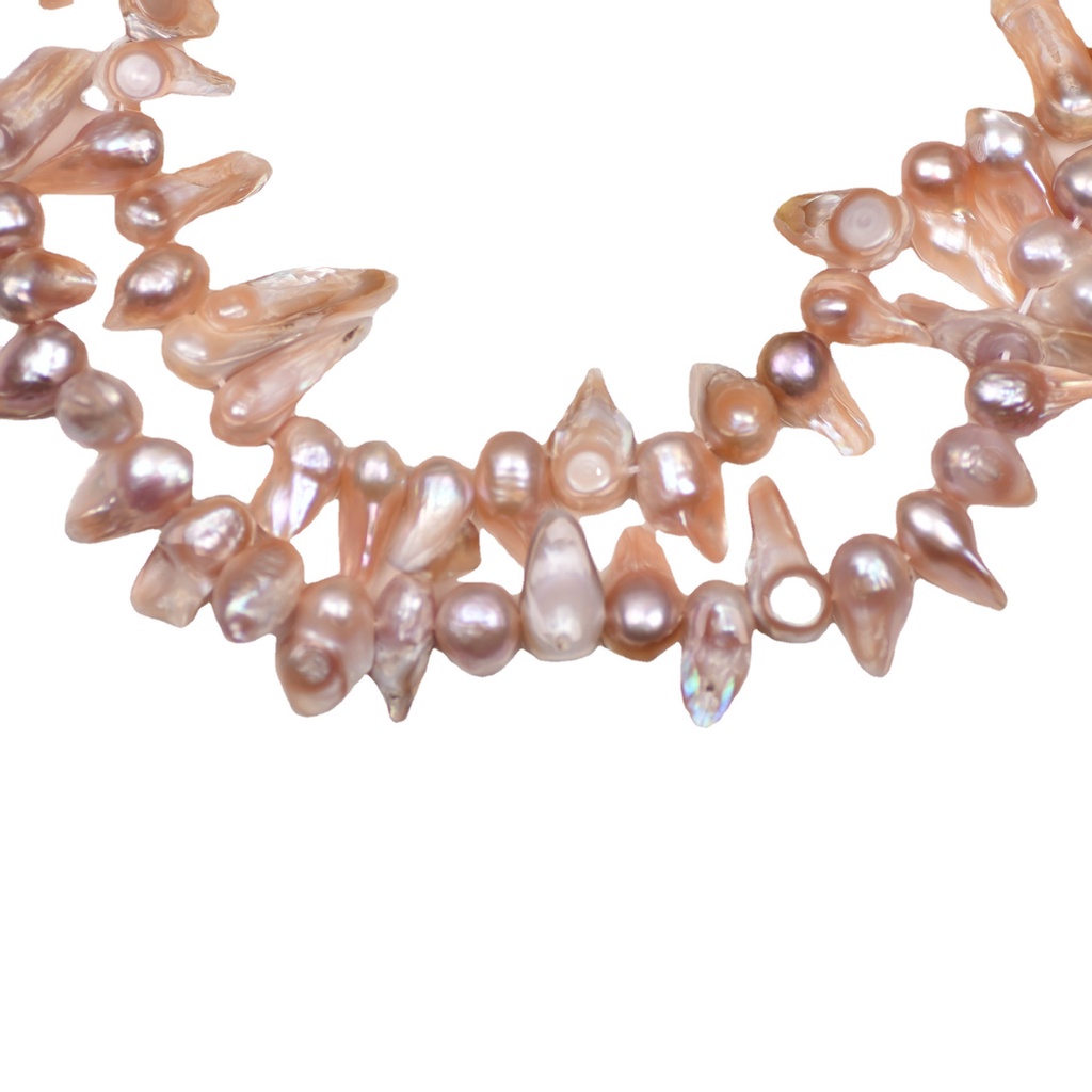 Hạt Ngọc Trai Hình Lông Vũ Màu Hồng Tím Phong Cách Baroque Độc Đáo Dùng Làm Trang Sức Diy