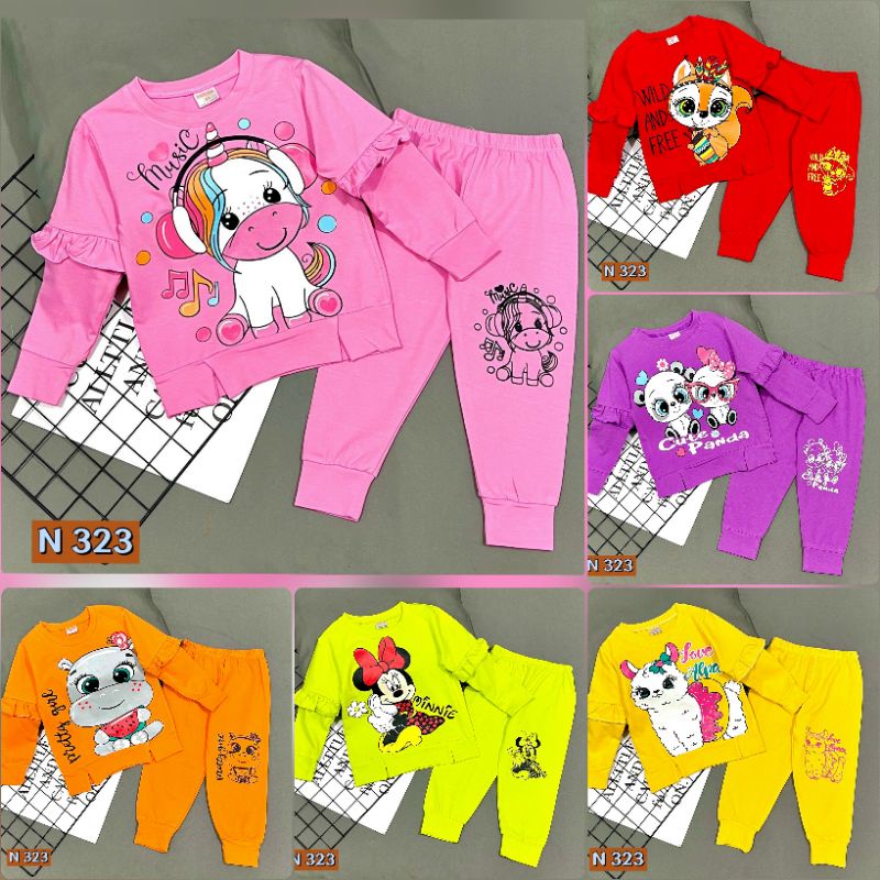 (23-35kg) Bộ tay dài cho bé gái thun cotton 4 chiều