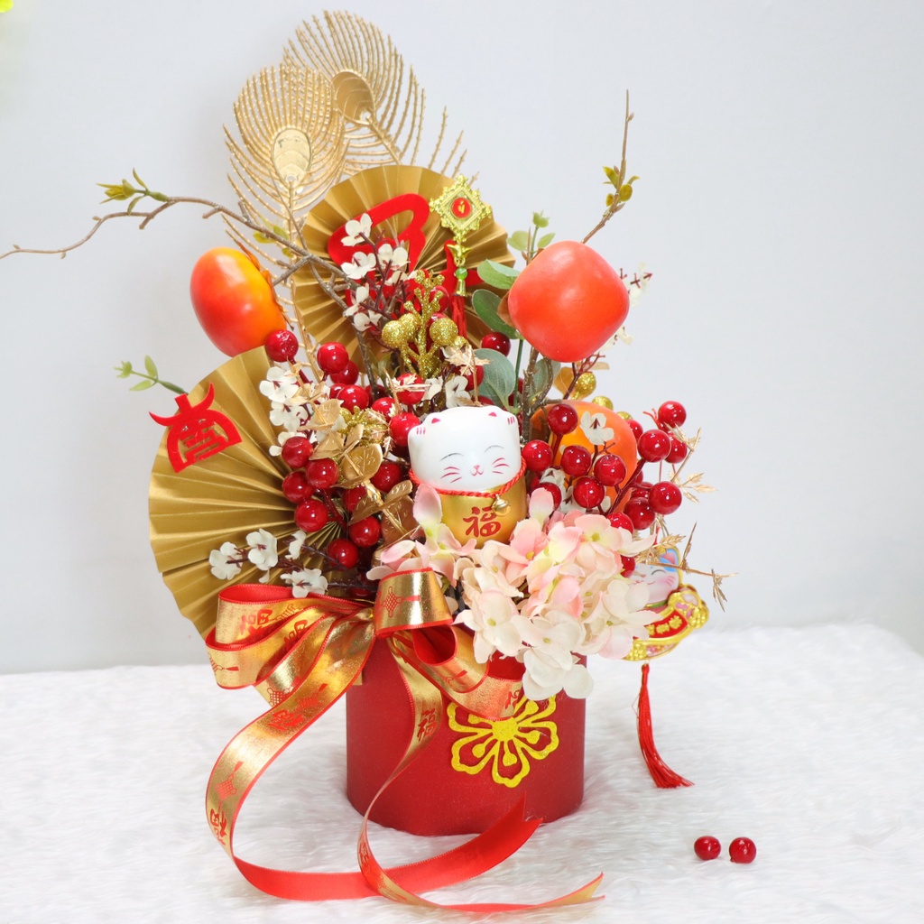 Chậu Hoa Trang Trí Tết A15 Đón Tài Lộc