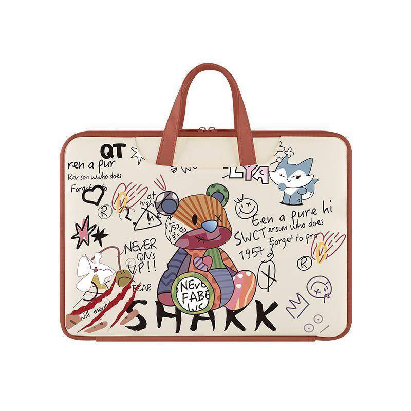 Túi Đựng laptop 14-inch Apple Macbook pro13 Huawei glory 16.1 Hình Gấu Dễ Thương