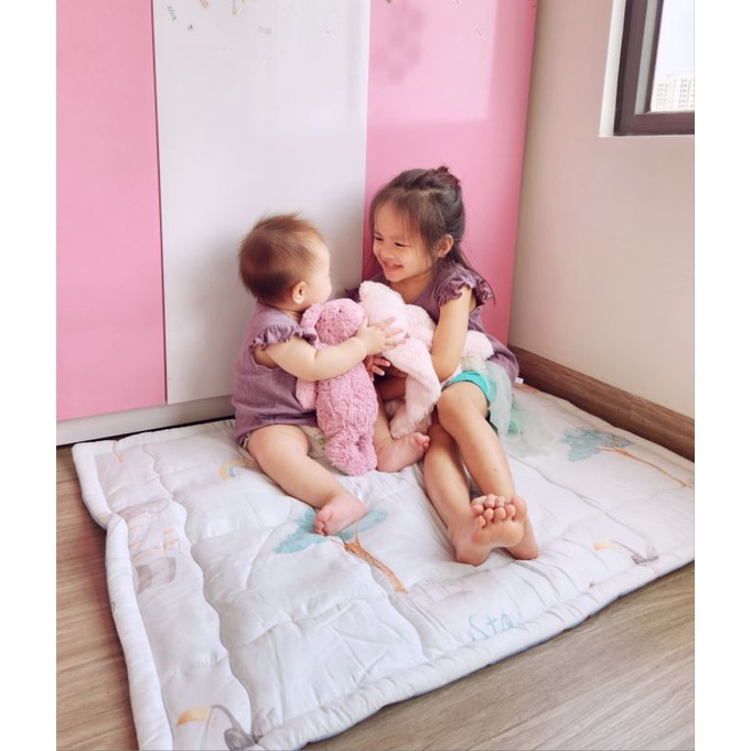 Nệm chống thấm Tencel cao cấp 100% thiên nhiên dành cho bé sơ sinh và bé nhỏ nằm ngủ, mang đi học