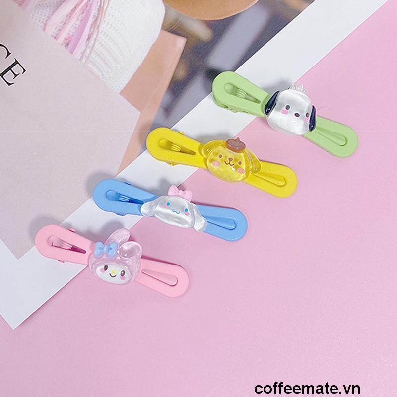 【coffeemate】⚡Sanrio Kẹp Tóc Mái Ngang Hình Cinnamoroll Dog Kuromi Hoạt Hình Dễ Thương Cho Nữ Sinh