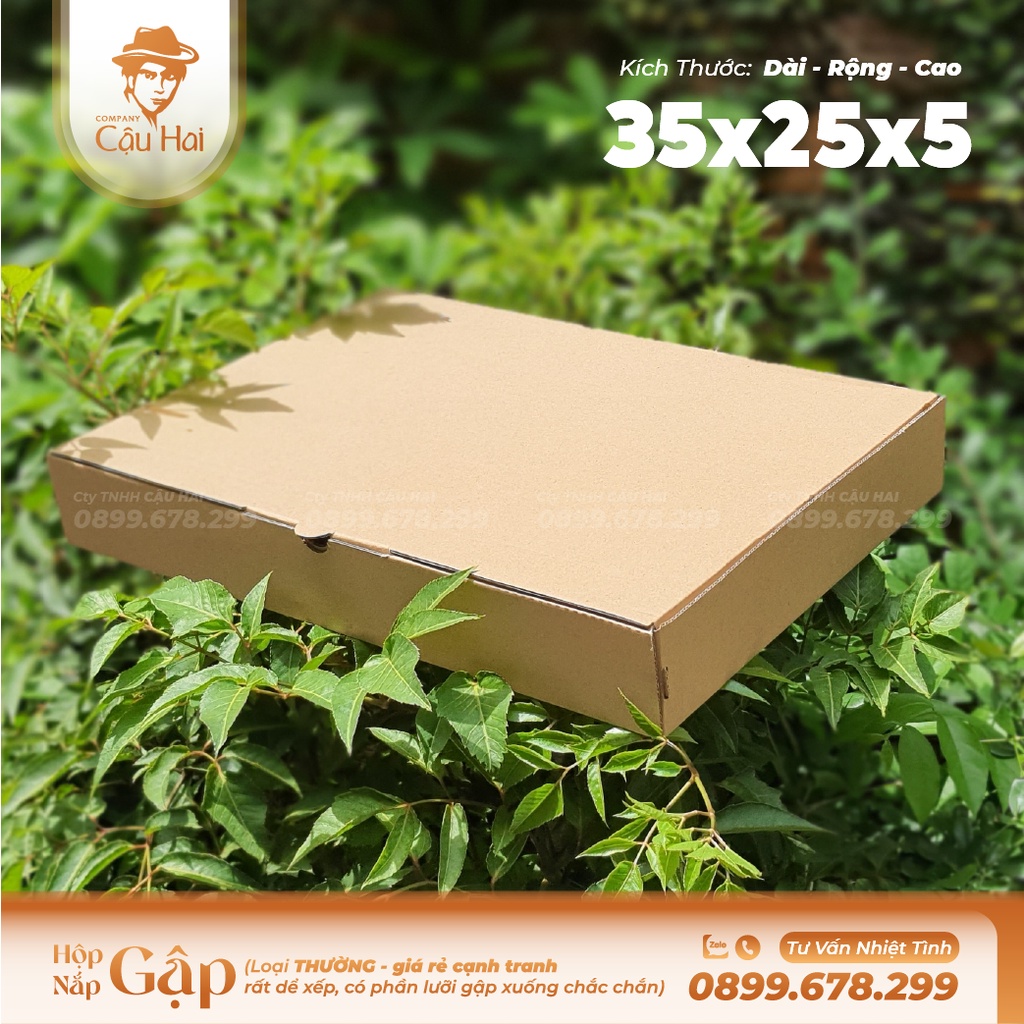 Set 50 hộp carton nắp GẬP 35x25x5
