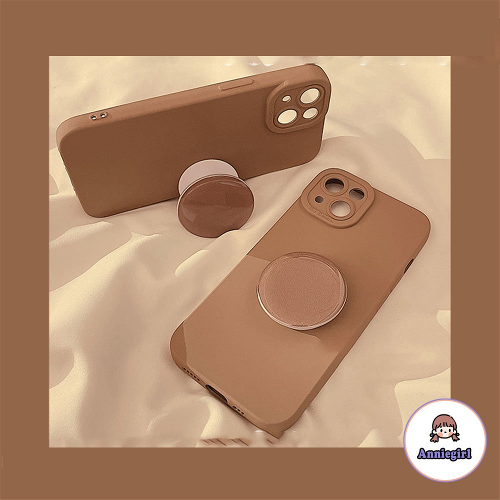 Ốp Điện Thoại TPU Mềm Nhám Màu Kẹo Chống Sốc Có Giá Đỡ Cho IPhone 14 13 12 11 Pro Max