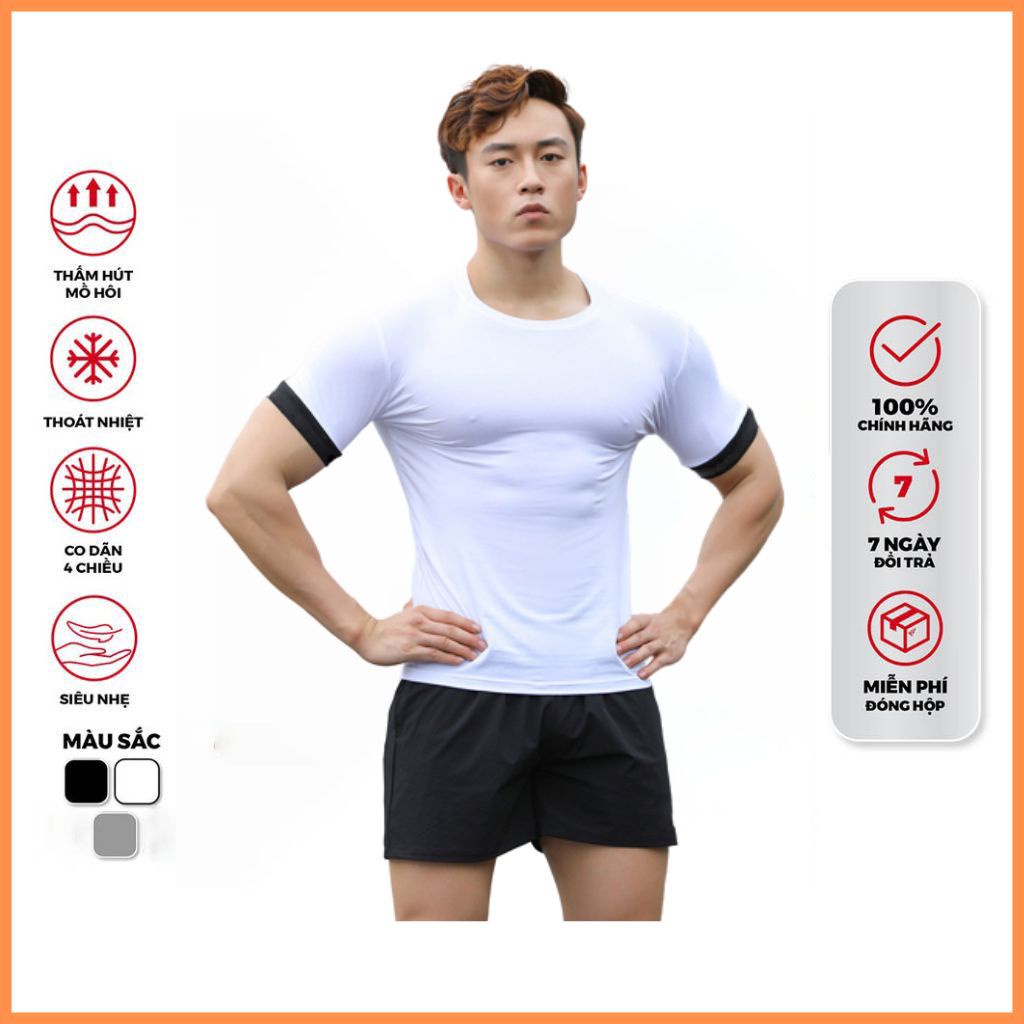 Áo Thể Thao Nam IRONSQUAD thun lạnh tập gym cổ tròn ngắn tay vải thoáng mát co giãn chuẩn form Năng Động