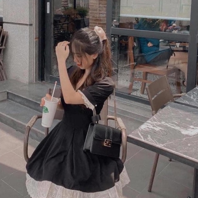 Túi xách đeo chéo CNK Quỳnh Búp Bê da HẠT GẠO size 21cm dây xích đồng đặc hàng xuất dư