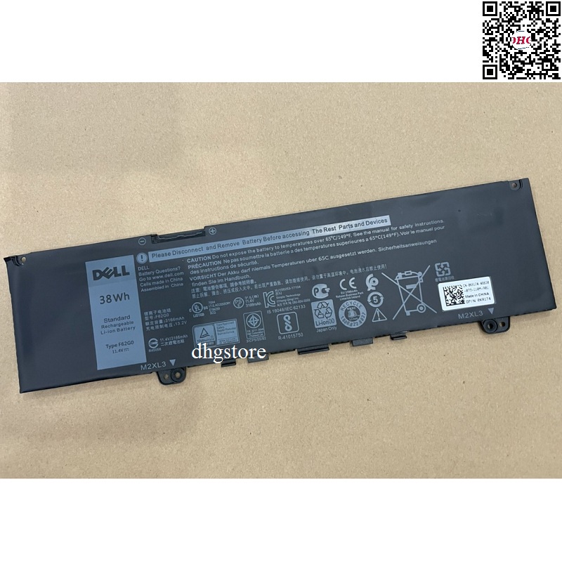 Pin laptop Dell Inspiron 13 5370 7370 7373 7380 7386 P83G P87G P91G,Vostro 5370 F62G0 38Wh