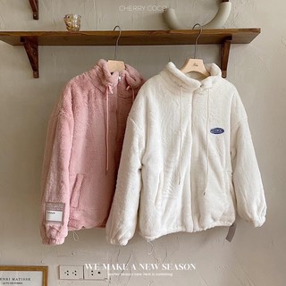 Áo khoác lông thỏ khoá logo 23111 cherry coco