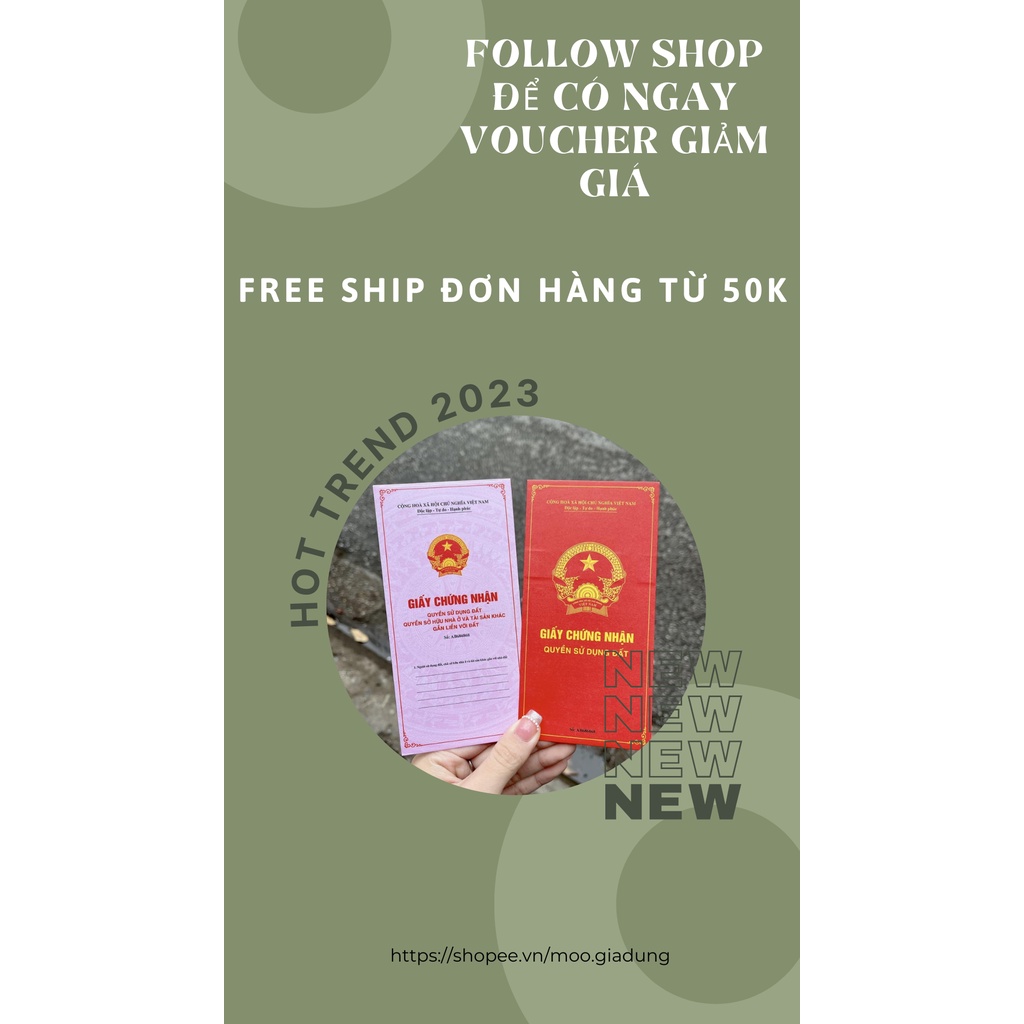 Set 10 bao lì xì sổ hồng, sổ đỏ, quyền sử dụng đất tết 2023 Tết Quý Mão đẹp