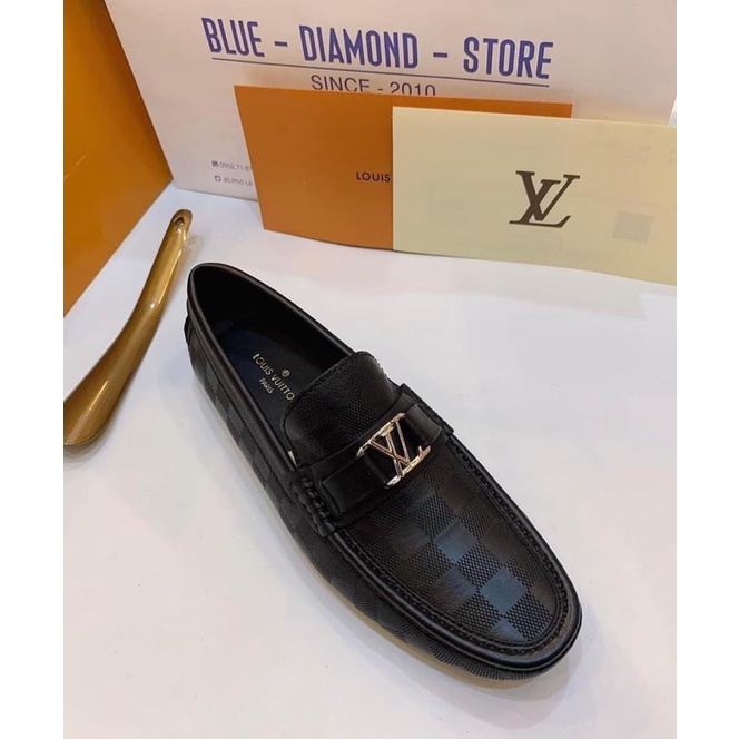 Giầy lười da nam mọi dây dù vàng mới nhất size 38-43 sắt trắng