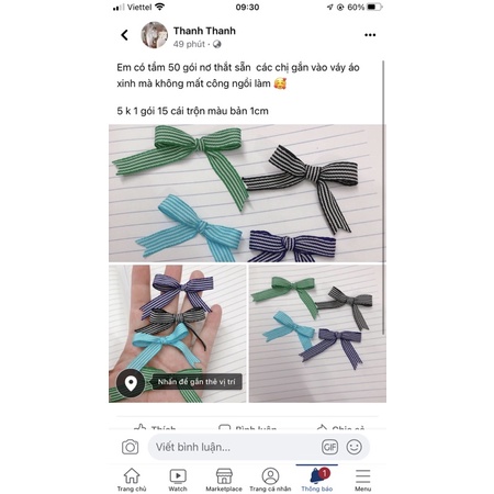 Nơ thắt sẵn gói 5 k