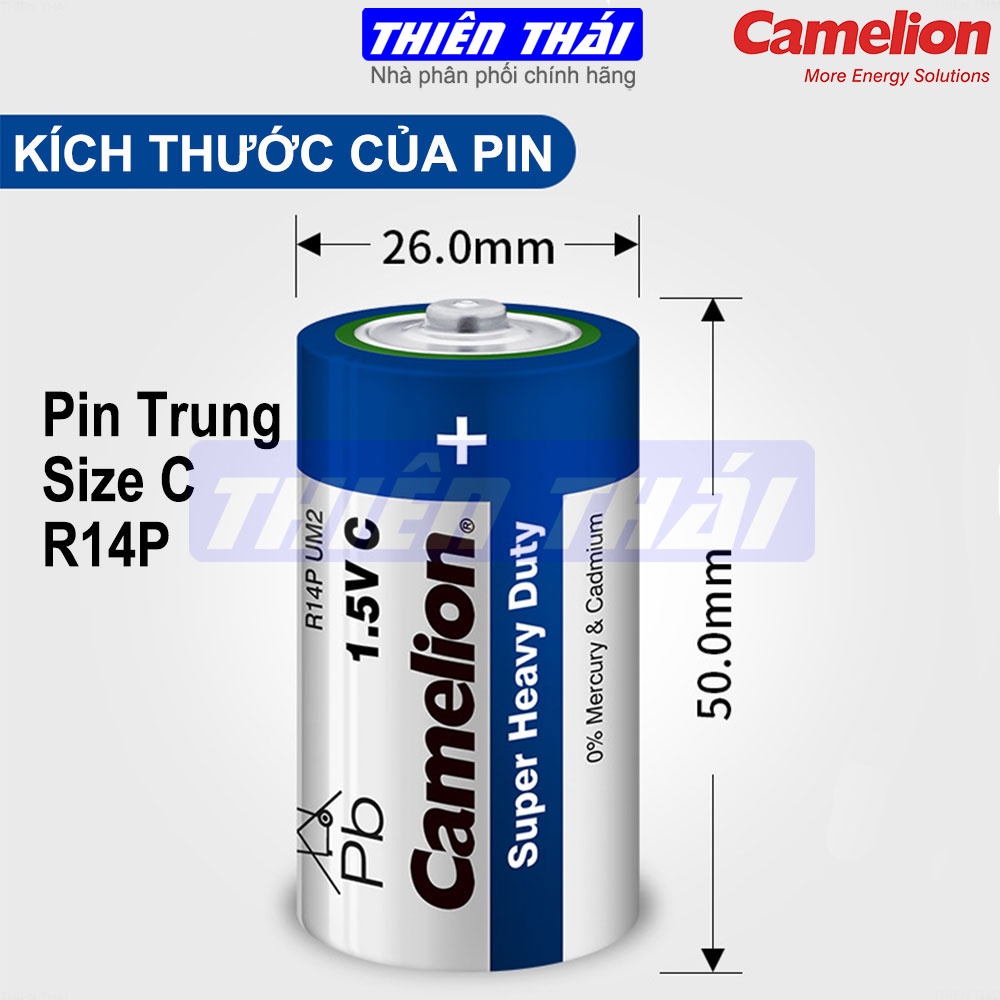 Pin đại pin trung Camelion R20P,R14P,pin than,1.5V.pin bếp gas Âm,dùng cho Đèn Pin, đài radio.