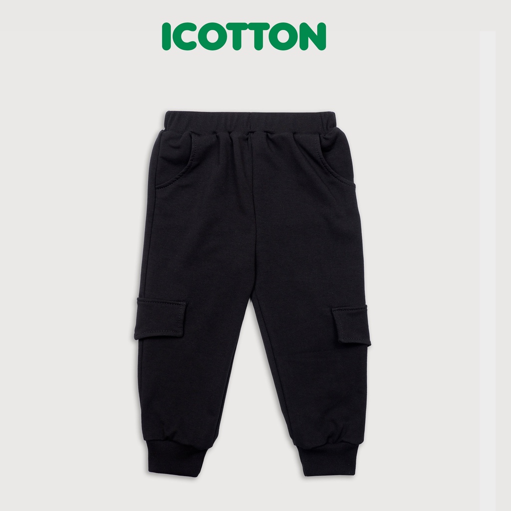 Quần bé trai Icotton nắp túi màu đen