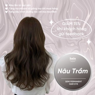 (Tặng Bodymist) Nhuộm tóc màu nâu trầm không tẩy (tặng trợ nhuộm, găng tay)