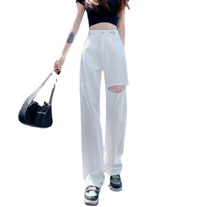 Quần bò ống rộng nữ cạp cao M7 quần jeans ống rộng lưng cao, vải bò dày đẹp , không giãn ,dáng suông M736 | BigBuy360 - bigbuy360.vn