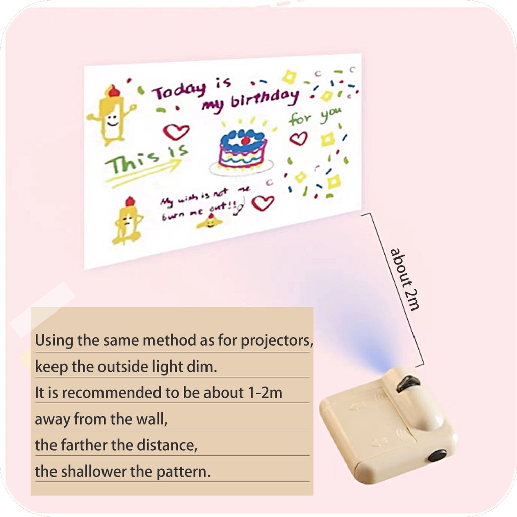 Máy chiếu chữ Happy Birthday mini sáng tạo phong cách Hàn Quốc thích hợp cho trẻ em