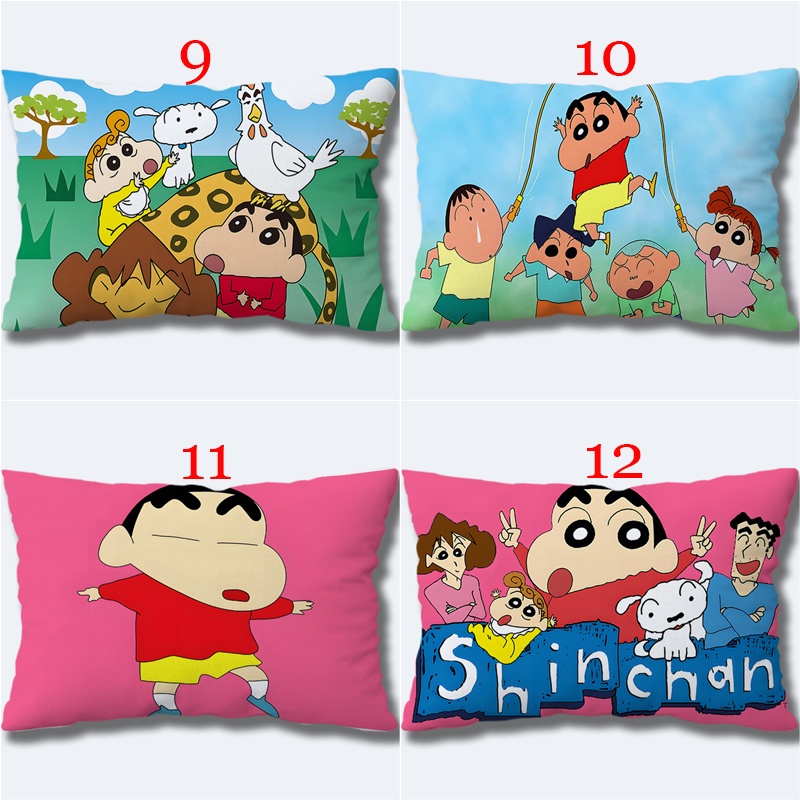 Vỏ Gối Polyeste Một Mặt In Hình Cậu Bé Bút Chì Shin-chan Dễ Thương Trang Trí Nhà Cửa