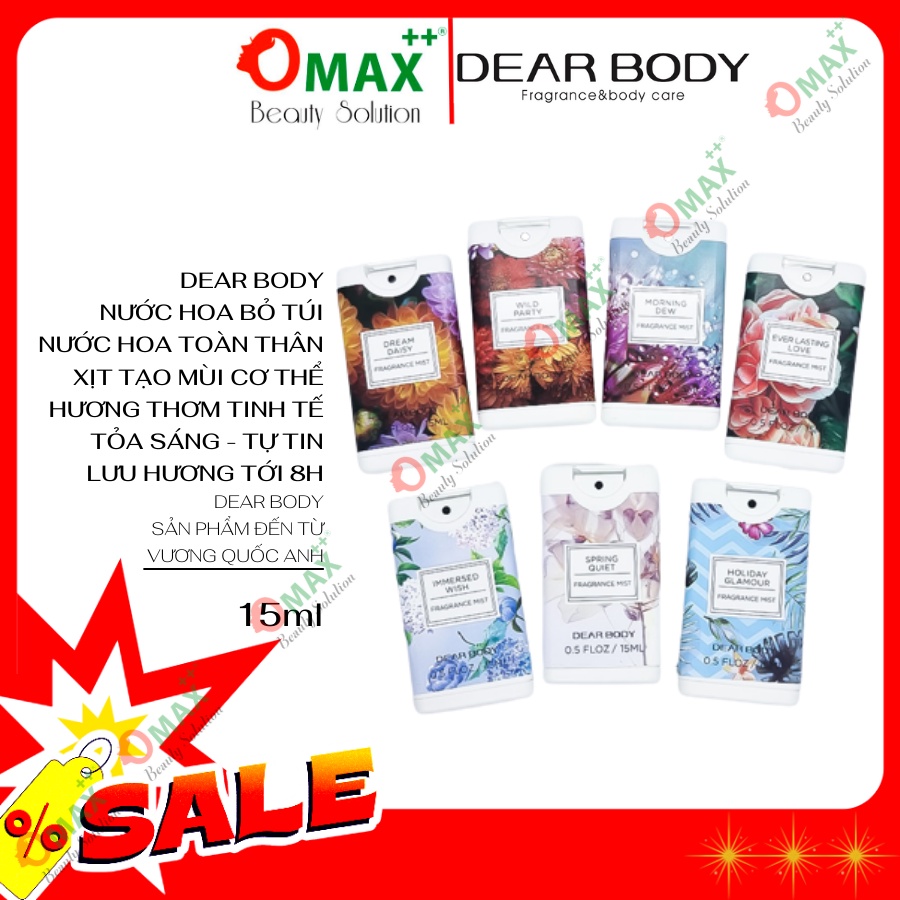 NƯỚC HOA BỎ TÚI DEAR BODY 15ml - Hương Thơm Tinh Tế - Cuốn Hút - Hấp Dẫn - Lưu Hương Tới 12h