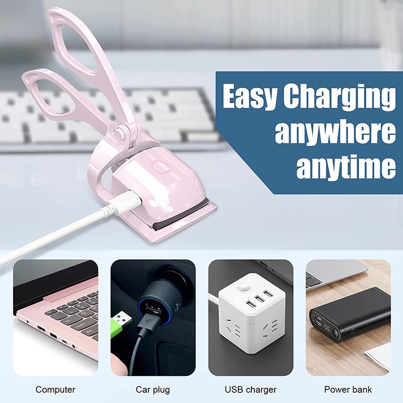 Dụng Cụ Uốn Cong Lông Mi Tự Nhiên 24h Lâu Trôi Có Thể Sạc Lại mata piyoja