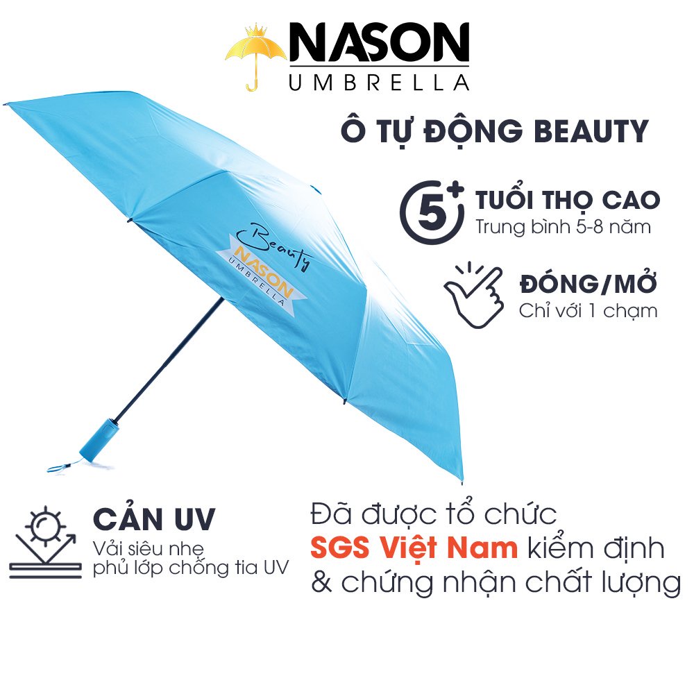 Ô che nắng tự động Nason Beauty Umbrella phiên bản 2022 nâng cấp vải siêu nhẹ, phủ lớp chống tia UV tuyệt đối