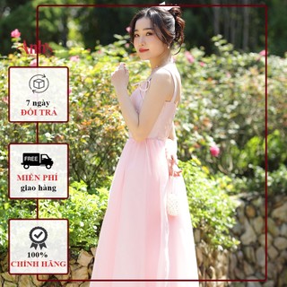 [ANH'S] Đầm hồng công chúa 2 dây màu PINK PEARL sang trọng SUNSHINE DRESS