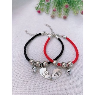 Vòng tay cặp đôi nửa mảnh ghép trái tim chữ Love